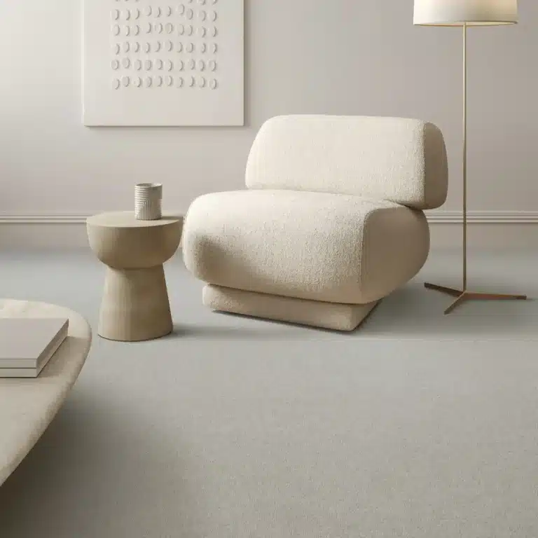 Stain-Free Velveteen in Cream, Cavalier Carpet's Synthetic Range with 10 Years Stain Warranty