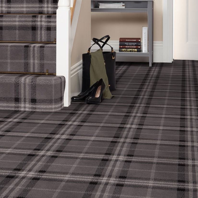 Hugh Mackay Grey Tartan Carpet