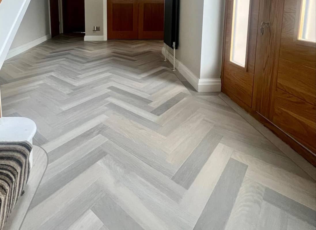 Karndean Flooring Art Select Collection in Glacia Parquet Laying Style