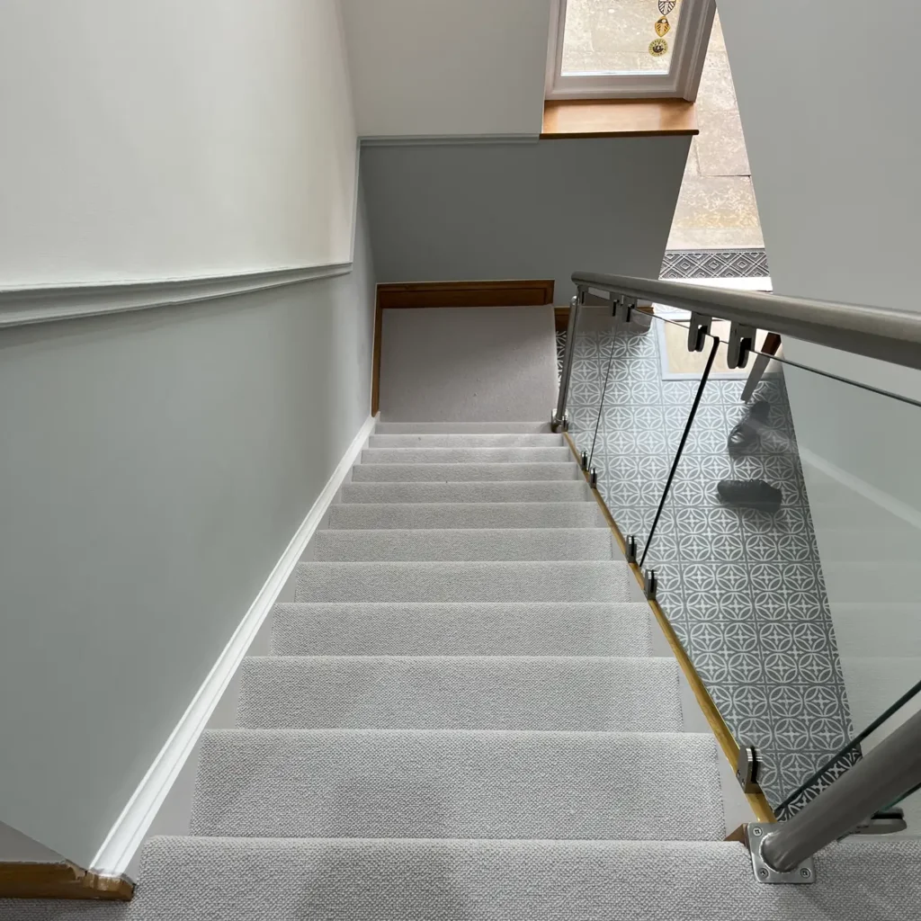 Grey Carpet And Flooring Combination - Ulster Carpets And Harvia Maria LVT