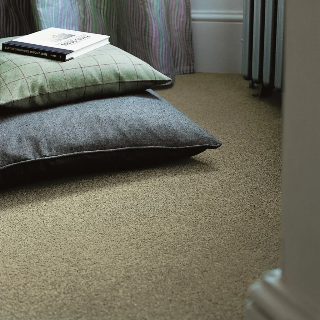 Brintons Bell Twist Carpet in Green-Beige Earthy Tones