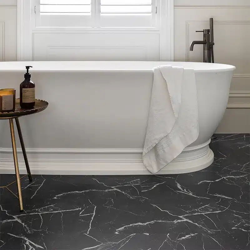 Harvey Maria Kiln Collection Selene Marble Grande Tile lvt on Bathroom floor